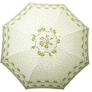 JV-427B [婦人用雨傘 フラワーリボンプリント ジャンプ長傘 60cm ベージュ]