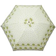 JV-427D [婦人用雨傘 フラワーリボンプリント 折りたたみ傘 55cm ベージュ]