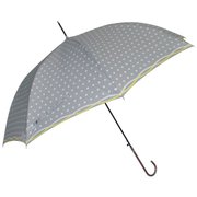 JV-436B [婦人用雨傘 ドットリボンボーダー ジャンプ長傘 60cm グレー]