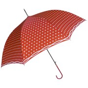 JV-436B [婦人用雨傘 ドットリボンボーダー ジャンプ長傘 60cm レッド]