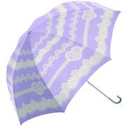 38607 レディース 折畳傘 晴雨兼用 パープル 50cm