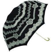 38608 レディース 折畳傘 晴雨兼用 ブラック 50cm
