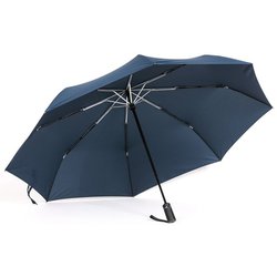 折りたたみ傘 70cm 自動開閉 8本骨 フレキシブル機能付 超撥水加工 ネイビー P-3109