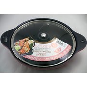 マルチテイストIHガラス蓋付 二食鍋 22cm 桃花色 HB-2548