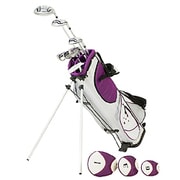 LADY EDGE レディースクラブ ハーフ 7本セット (1W、3W、U6、I#8、PW、SW、PT) キャディバッグ付 カラー WHITE/PLUM