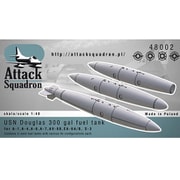 米海軍 300ガロン ダグラス燃料タンク 3個入り [1/48 レジン製アクセサリーパーツ]