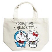 ドラえもん×ハローキティ マチ付巾着 ドラキティ [H20×W30×D10cm]