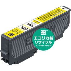 互換リサイクルインクカートリッジ エプソン ICY80L イエロー（染料） インク残量表示対応 ECI-E80L-Y