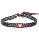 メンズ セミプレシャスストーン1連ラップブレスレット TURQUOISE MIX NATURAL DARK BROWN BSM-1635 TQ MIX/N DK BRW