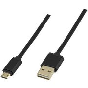 microB充電ケーブル 両面 アルミコネクタ 1m ブラック GH-UCSMBWA1-BK
