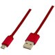 microB充電ケーブル 両面 アルミコネクタ 1m レッド GH-UCSMBWA1-RD