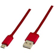 microB充電ケーブル 両面 アルミコネクタ 1m レッド GH-UCSMBWA1-RD