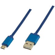 microB充電ケーブル 両面 アルミコネクタ 2m ブルー GH-UCSMBWA2-BL