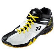 SHB02MD-007-23.0 [バトミントンシューズ POWER CUSHION 02 MID（パワークッション 02 ミッド） 23.0cm ブラック]