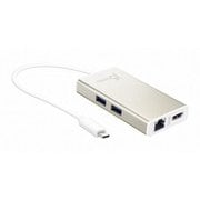 USB Type-CtoギガビットイーサネットHDMI 2port ハブマルチアダプター JCA374