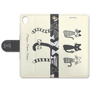 フォリオダイアリーケース Xperia X Performance Monochro Ribbon