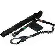 サポーターベルト付 じゃばら式 タフアルミ 自在環 安全帯 反射テープ/黒