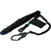 エアー式サポーターベルト付 じゃばら式 タフアルミ 自在環 安全帯 緋ライン/黒