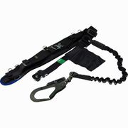 エアー式サポーターベルト付 じゃばら式 タフアルミ 自在環 アロッキー安全帯 反射テープ/黒