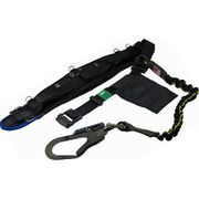 エアー式サポーターベルト付 じゃばら式 タフアルミ 自在環 安全帯 黄ライン/黒