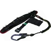 エアー式サポーターベルト付 じゃばら式 タフアルミ 自在環 安全帯 黄ライン/黒