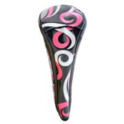 Crescent Tattoo(クレッセントタトゥー) ヘッドカバー ドライバー用 ジッパー式 ブラック×ピンク×ホワイト