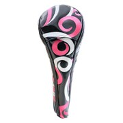 Crescent Tattoo(クレッセントタトゥー) ヘッドカバー フェアウェイウッド用 ジッパー式 番手タグ付 ブラック×ピンク×ホワイト