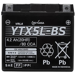 ヨドバシ.com - GS YUASA YTX5L-BS [バイク用バッテリー 液入充電済み] 通販【全品無料配達】