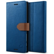 LF_XXPCSPLSD_BL [Xperia X Performance 対応 Saffiano Diary PUレザーケース (スタンド機能) ダークブルー]