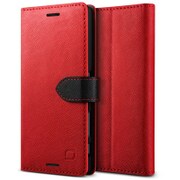 LF_XXPCSPLSD_RD [Xperia X Performance 対応 Saffiano Diary PUレザーケース (スタンド機能) レッド]