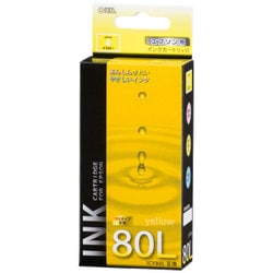 互換インクカートリッジ エプソン ICY80L イエロー（染料） 増量タイプ INK-E80LB-Y