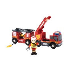 木製玩具 ライト&サウンド付ファイヤートラック 33811