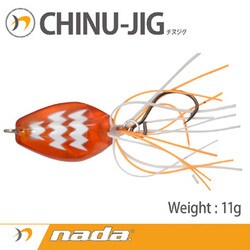 nada. CHINU JIG 11g クリアオレンジグロー [ラバージグ]