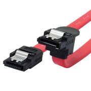 SATA3.0(6Gbps)対応ケーブル ストレート-下L型 レッドカラータイプ 20cm OWL-CBSATSLU20-RD