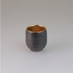 黒柚子金塗 タイコぐい呑