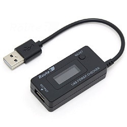 QC2.0対応 USB 簡易電圧・電流チェッカー 積算機能・VA同時表示対応 ブラック RT-USBVAC4QC