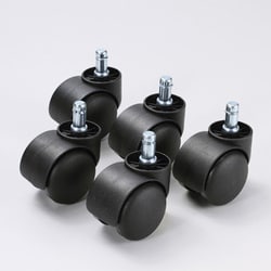 チェア用ナイロンキャスター カーペットに最適 交換用 5個セット ブラック SNC-CAST5