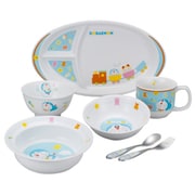 子供用食器 まんてんセット(キッズプレート 28cm/ポリッジボウル 240cc/マグカップ/飯茶碗/おやつ皿/カトラリーセット) ドラえもん 41653-33391
