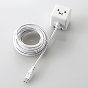 AC充電器 MPA-ACMAC5シリーズ micro Bケーブル一体型 2.5m 5W 折りたたみ式プラグ採用 ホワイトフェイス MPA-ACMAC255WF