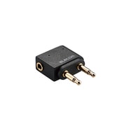 飛行機用φ3.5デュアル-ステレオ変換アダプタ ブラック MPA-T35DSADBK
