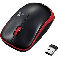IRマウス ENELOシリーズ 無線式 3ボタン 省電力 レッド M-IR07DRRD