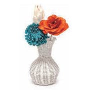 GRLIA03801 [RATTAN FLOWER SET-OLPE WHITE/BLUE SEA]