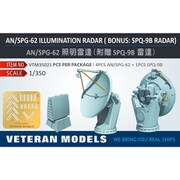AN/SPG-62 イルミネーターレーダー4個入り（SPQ-9Bレーダー1個付） [1/350 レジン製ディティールパーツ]