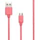 ENE LIFE 一発で挿し込めるmicroUSBケーブル 1.0m ピンク LP-MUCEL02PK