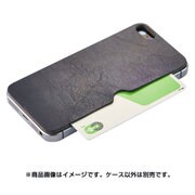 TR-PFIP16E-NBK [iPhone SE/5s/5 背面テクスチャーシート カードポケット ブラック]