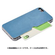 TR-PFIP16E-NBL [iPhone SE/5s/5 背面テクスチャーシート カードポケット ブルー]