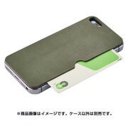TR-PFIP16E-NGR [iPhone SE/5s/5 背面テクスチャーシート カードポケット グリーン]
