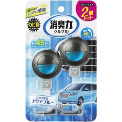 車用 消臭剤 芳香剤 クルマの消臭力 クリップタイプ アクアブルー 3.2mL×2個セット