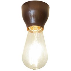 LEDフィラメント球付小型シーリングライト 簡単取り付け ブラウン SCE-130BR