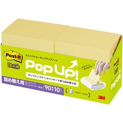 ポスト・イット エコノパック 詰替用 強粘着ポップアップノート イエロー 6541SSPOP-Y